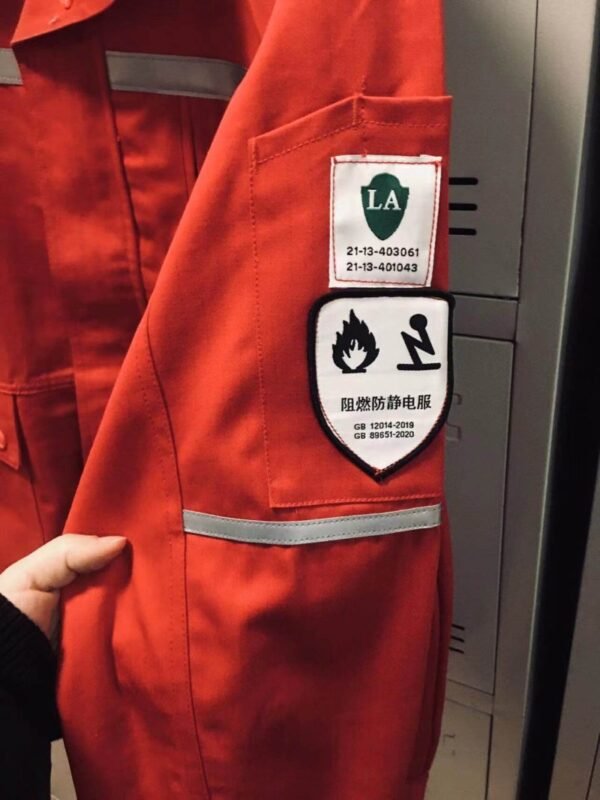 Custom High-Visibility Antistatic Workwear Suit with Stand Collar Custom High-Visibility Antistatic Workwear Suit with Stand Collar — reference garment view 3