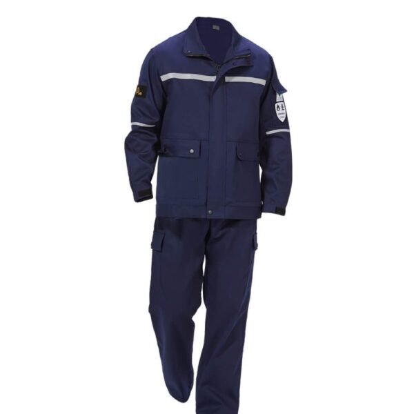 Custom High-Visibility Antistatic Workwear Suit with Stand Collar Custom High-Visibility Antistatic Workwear Suit with Stand Collar — reference garment view 4