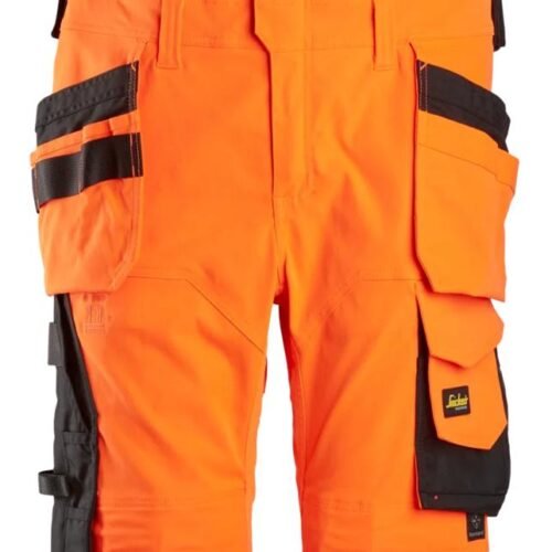 Custom High-Visibility Bib Work Trousers with Holster Storage Custom High-Visibility Bib Work Trousers with Holster Storage — garment development reference