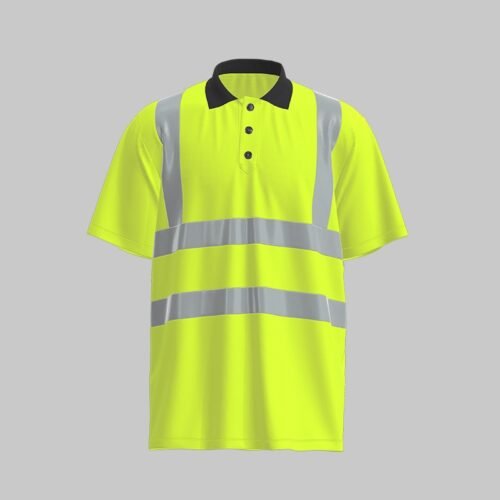 Custom High-Visibility Birdseye Knit Polo Shirt Custom High-Visibility Birdseye Knit Polo Shirt - additional same-model product view