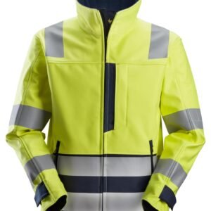 Custom High-Visibility Brushed Softshell Work Jacket with Articulated Sleeves — garment development reference