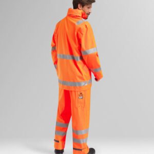 Custom High-Visibility Hooded Welded-Seam Work Rain Jacket — reference garment view 5
