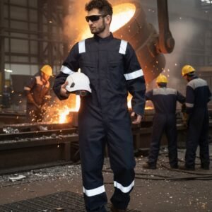 Custom High-Visibility Industrial Coverall with Protective-Performance Development Options — garment development reference