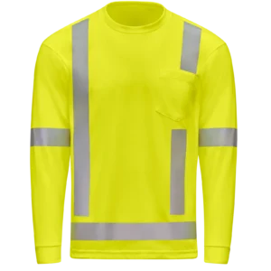 Custom High-Visibility Long Sleeve Pocket T-Shirt — garment development reference