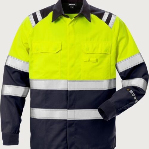 Custom High-Visibility Protective Long-Sleeve Work Shirt Custom High-Visibility Protective Long-Sleeve Work Shirt — garment development reference