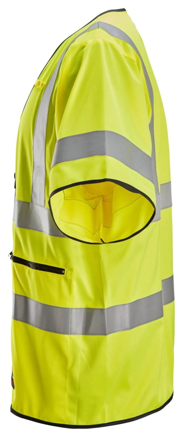 Custom High-Visibility Short-Sleeve Work Vest with Zip Pockets Custom High-Visibility Short-Sleeve Work Vest with Zip Pockets — reference garment view 3