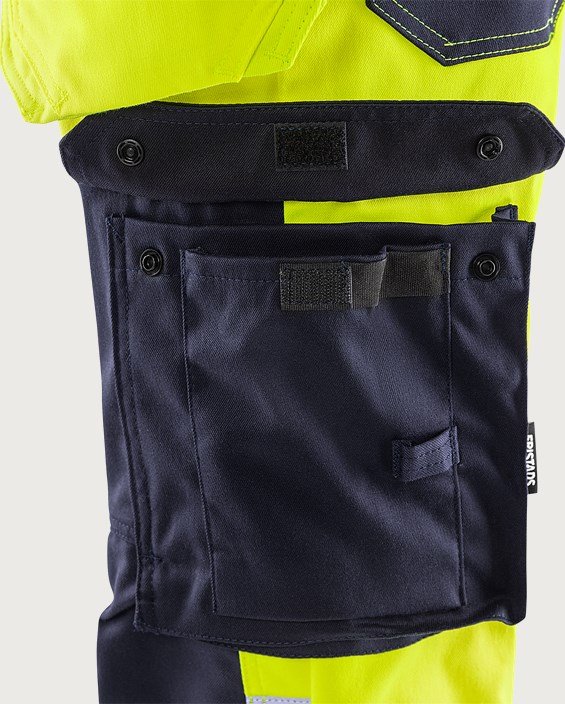 Custom High-Visibility Stretch Craftsman Trousers with Right Folding-Rule Pocket — reference garment view 3