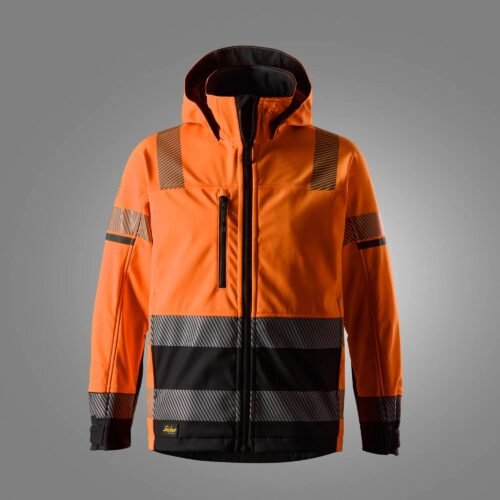 Custom High-Visibility Stretch Softshell Work Jacket — garment development reference