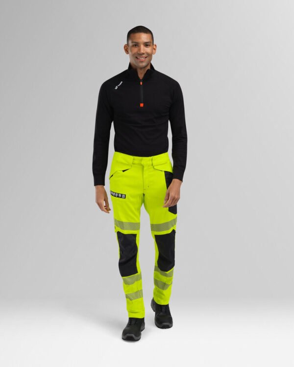 Custom High-Visibility Stretch Work Trousers with Gusset and Modular Pockets Custom High-Visibility Stretch Work Trousers with Gusset and Modular Pockets — garment development reference