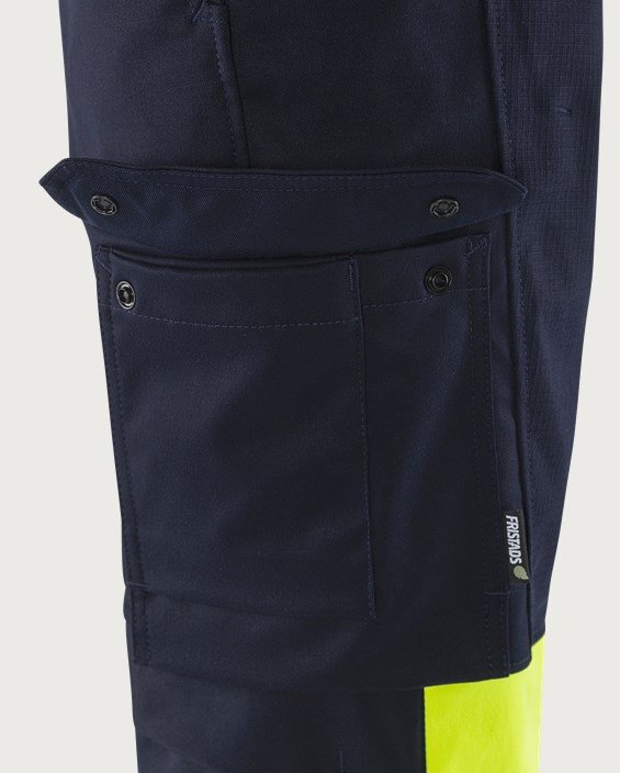 Custom High-Visibility Stretch Work Trousers with Knee Pad Pockets Custom High-Visibility Stretch Work Trousers with Knee Pad Pockets — reference garment view 2