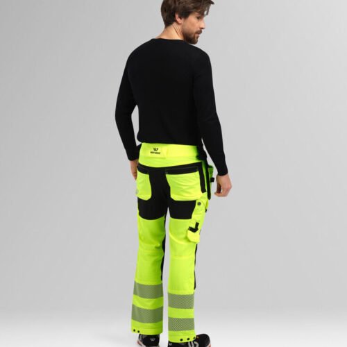 Custom High-Visibility Stretch Work Trousers with Ventilation and Detachable Tool Pockets - additional product view