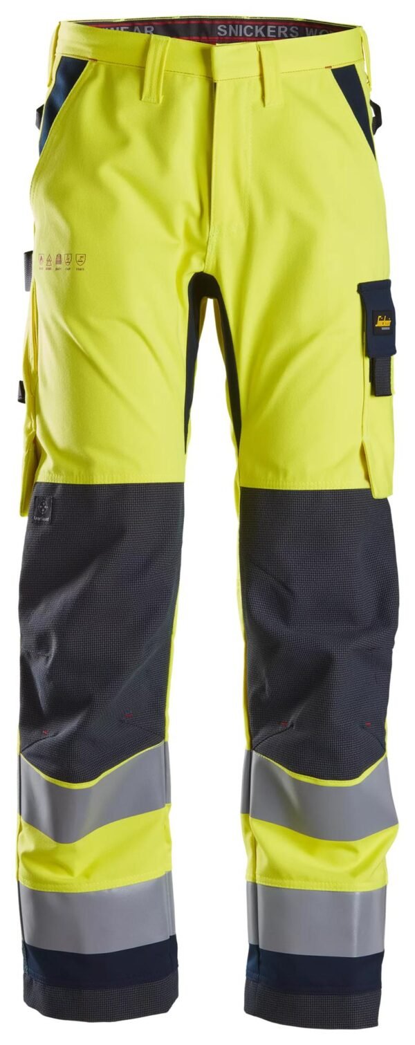 Custom High-Visibility Utility Work Trousers with Articulated Knees Custom High-Visibility Utility Work Trousers with Articulated Knees — garment development reference