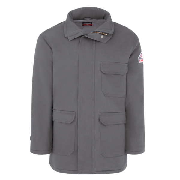 Custom Insulated Cold-Store Work Parka with Action Back Custom Insulated Cold-Store Work Parka with Action Back — garment development reference