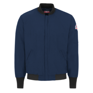 Custom Insulated Flame-Resistant Team Jacket with Rib-Knit Trim — garment development reference