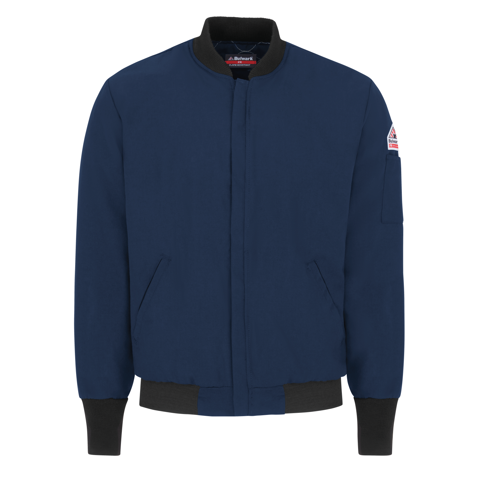 Custom Insulated Flame-Resistant Team Jacket with Rib-Knit Trim — garment development reference