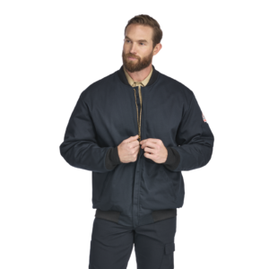 Custom Insulated FR Team Jacket with Rib-Knit Trim — garment development reference