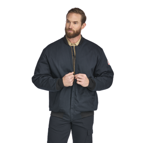 Custom Insulated FR Team Jacket with Rib-Knit Trim — garment development reference