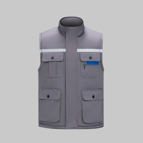 Custom Insulated Stand-Collar Hi-Vis Work Vest Custom Insulated Stand-Collar Hi-Vis Work Vest - additional product view