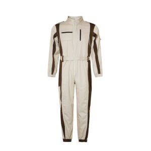 Custom Khaki Twill Work Coverall with Utility Pocket Development — garment development reference