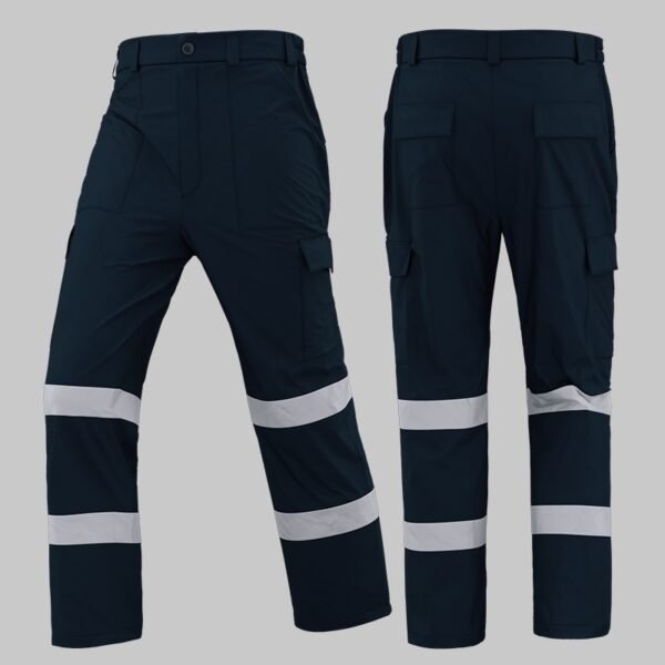 Custom Lightweight Hi-Vis Cargo Work Pants with Reflective Leg Bands Custom Lightweight Hi-Vis Cargo Work Pants with Reflective Leg Bands - additional same-model product view