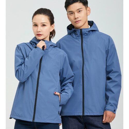 Custom Lightweight Hooded Mesh-Lined Work Jacket — reference garment view 7