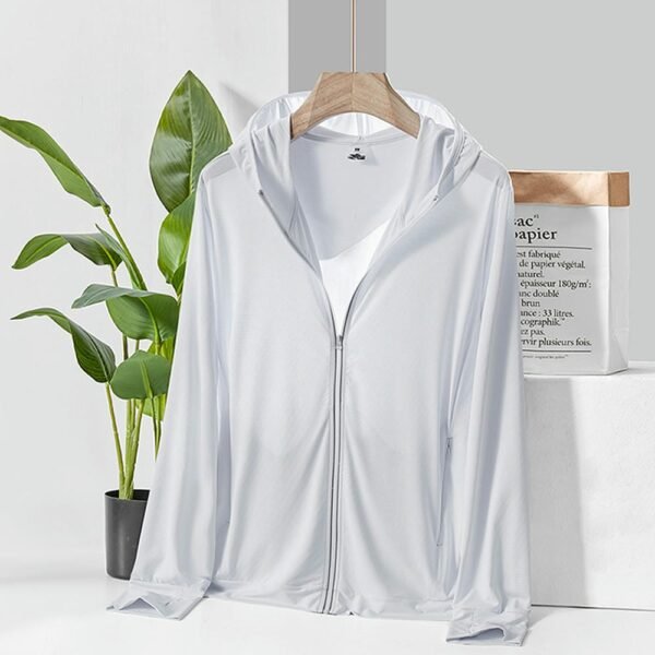 Custom Lightweight Hooded Sun-Cover Work Jacket — reference garment view 2