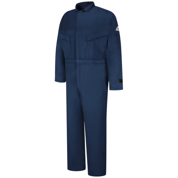 Custom Lightweight Utility Coverall with Concealed Two-Way Front Entry Custom Lightweight Utility Coverall with Concealed Two-Way Front Entry — garment development reference