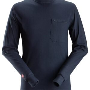 Custom Long-Sleeve Crew Work T-Shirt with Zipped Chest Pocket — garment development reference