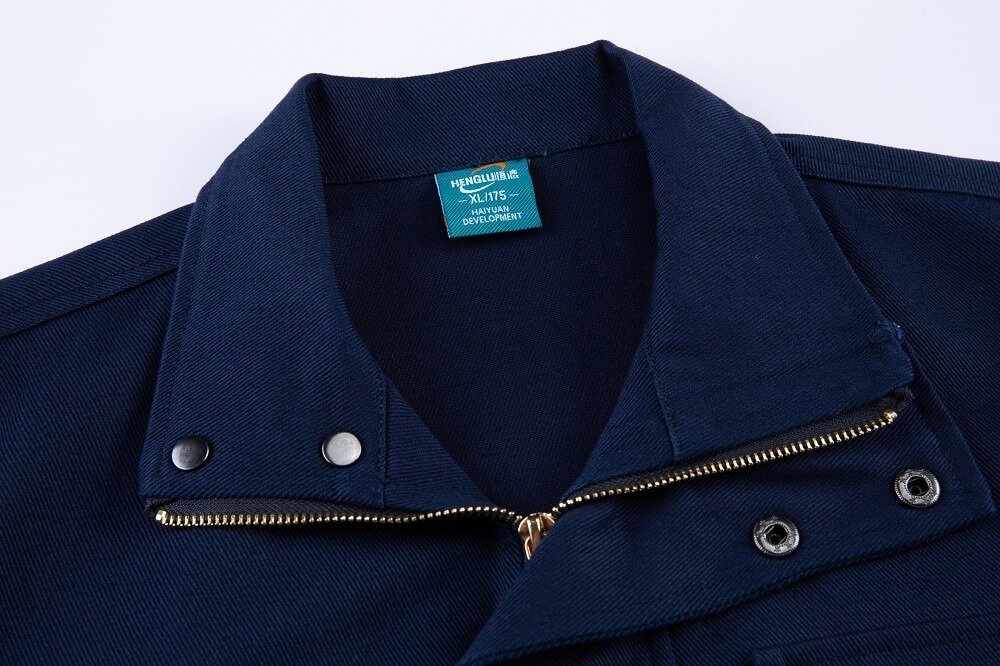 Custom Long-Sleeve FR Work Shirt with Stand Collar and Dual Chest Pockets — reference garment view 3
