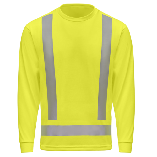 Custom Long-Sleeve Hi-Vis Jersey Pocket Work Tee Custom Long-Sleeve Hi-Vis Jersey Pocket Work Tee — garment development reference