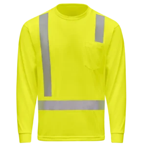 Hi-Vis Long Sleeve T-Shirt — Hi-Visibility Long Sleeve Pocket T-Shirt - Type R Class 2 garment reference