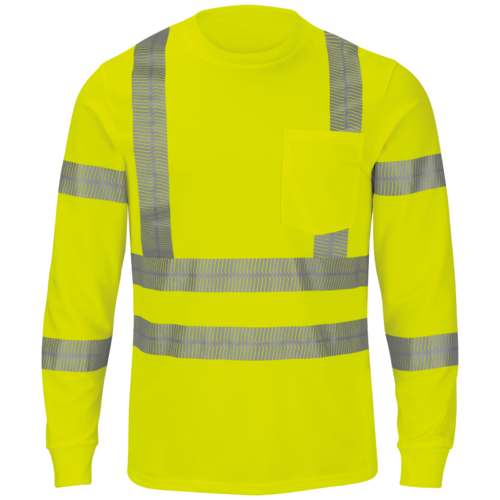 Custom Long-Sleeve High-Visibility Stretch Knit Work Shirt Custom Long-Sleeve High-Visibility Stretch Knit Work Shirt — garment development reference