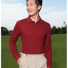 Custom Long-Sleeve Textured Knit Work Polo — reference garment view 5