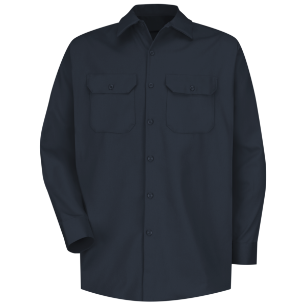 Custom Long Sleeve Woven Work Shirt with Flap Pockets - main product view