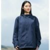 Custom Mechanical-Stretch Pongee Hooded Field Windbreaker — reference garment view 4