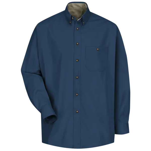 Custom Men’s Long-Sleeve Contrast-Collar Work Dress Shirt Custom Men’s Long-Sleeve Contrast-Collar Work Dress Shirt - main product view