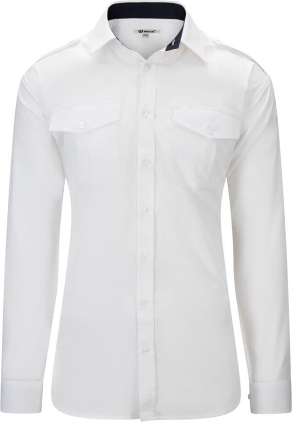 Custom Men’s Long-Sleeve Slim Work Shirt Custom Men’s Long-Sleeve Slim Work Shirt — reference garment view 2