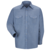 Custom Men’s Long-Sleeve Western Work Shirt with Angled Flap Pockets Custom Men’s Long-Sleeve Western Work Shirt with Angled Flap Pockets - main product view