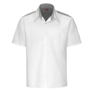 Custom Mesh-Back Short Sleeve Cook Shirt with Concealed Snaps — garment development reference