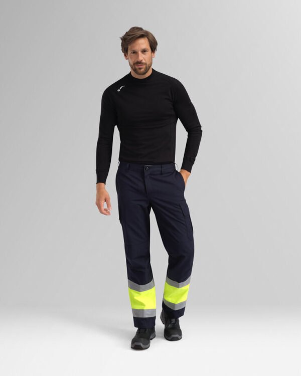 Custom Multi-Hazard Hi-Vis Work Trousers with Elasticated Waist and Knee-Pad Pockets Custom Multi-Hazard Hi-Vis Work Trousers with Elasticated Waist and Knee-Pad Pockets — reference garment view 3