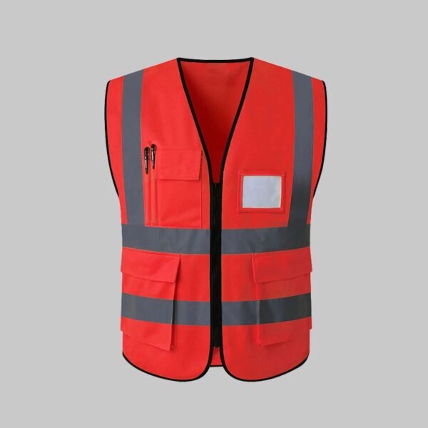 Custom Multi-Pocket Hi-Vis Knit Work Vest Custom Multi-Pocket Hi-Vis Knit Work Vest - additional same-model product view