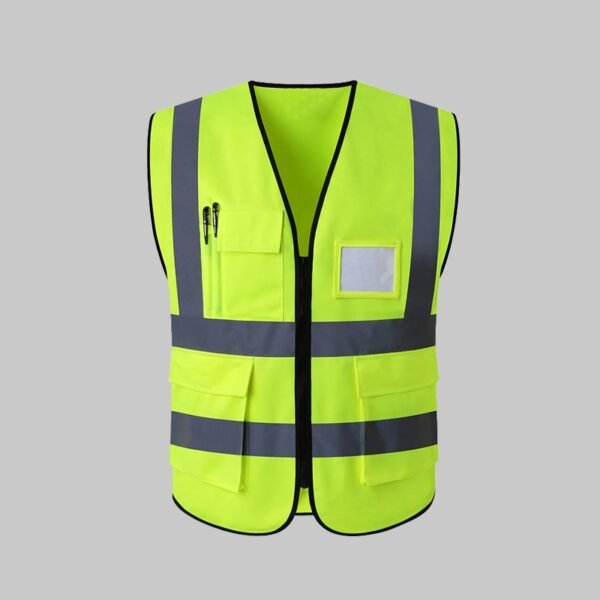 Custom Multi-Pocket Hi-Vis Knit Work Vest Custom Multi-Pocket Hi-Vis Knit Work Vest - additional same-model product view