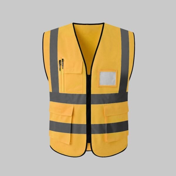 Custom Multi-Pocket Hi-Vis Knit Work Vest Custom Multi-Pocket Hi-Vis Knit Work Vest - additional same-model product view