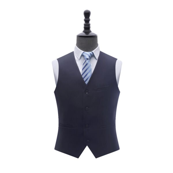 Custom Navy Four-Button Tailored Uniform Vest Custom Navy Four-Button Tailored Uniform Vest — garment development reference