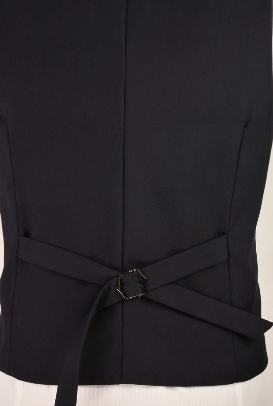 Custom Navy Four-Button Tailored Uniform Vest Custom Navy Four-Button Tailored Uniform Vest — reference garment view 6