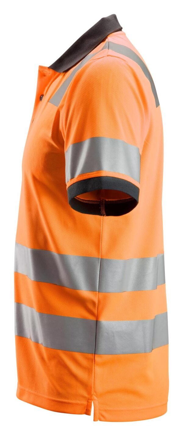 Custom Orange Reflective-Band Short-Sleeve Work Polo Custom Orange Reflective-Band Short-Sleeve Work Polo - additional product view