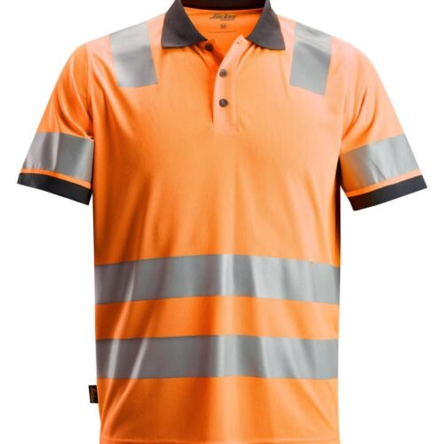 Custom Orange Reflective-Band Short-Sleeve Work Polo Custom Orange Reflective-Band Short-Sleeve Work Polo - main product view