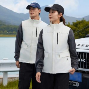 Custom Quilted Multi-Pocket Insulated Work Vest — garment development reference