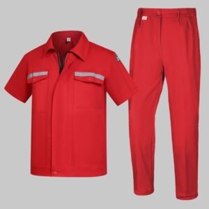 Custom Reflective-Trim Work Shirt and Trouser Set — garment development reference