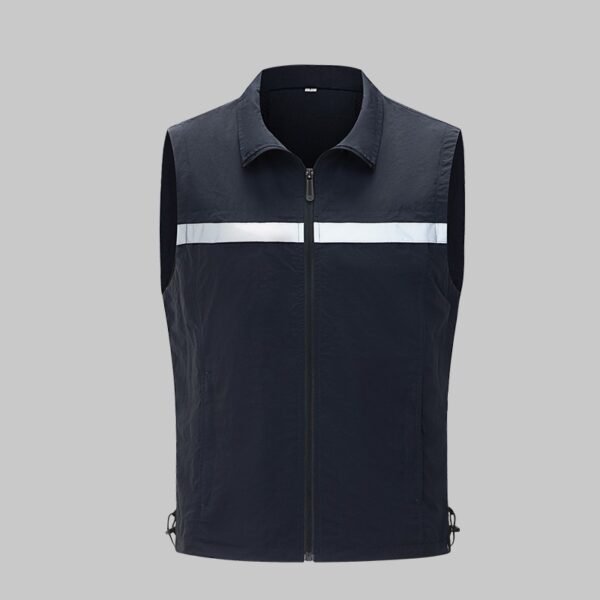 Custom Reflective Utility Vest with Zip Pockets Custom Reflective Utility Vest with Zip Pockets — reference garment view 2